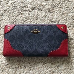 Coach Red and Blue Wallet